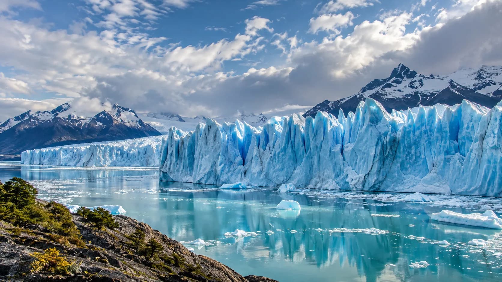 The blue ice front of the Perito Moreno glacier, Patagonia