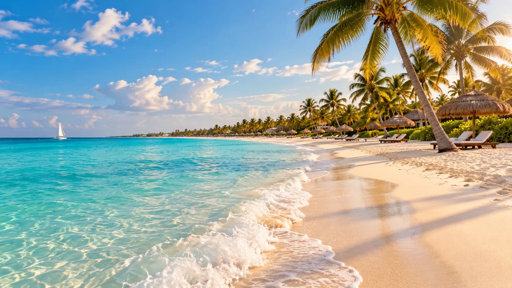 White sand and turquoise shallows on Varadero beach, Cuba